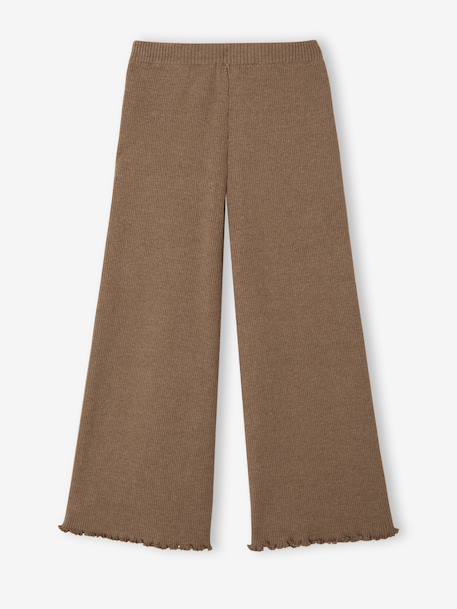 Legging large fille gris chiné+taupe - vertbaudet enfant 
