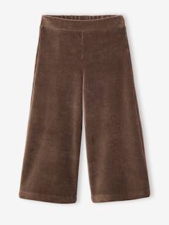 -Pantalon fille large en velours 