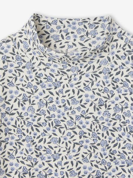 Sous-pull fille manches longues écru+vert - vertbaudet enfant 