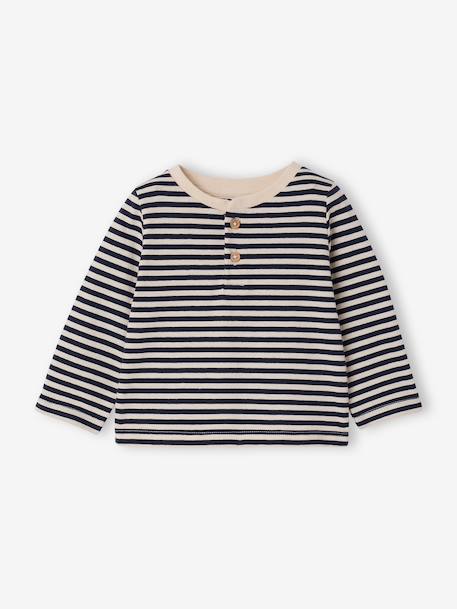 Set van 3 T-shirts Basics van biokatoen baby pecannoot+terracotta - vertbaudet enfant 
