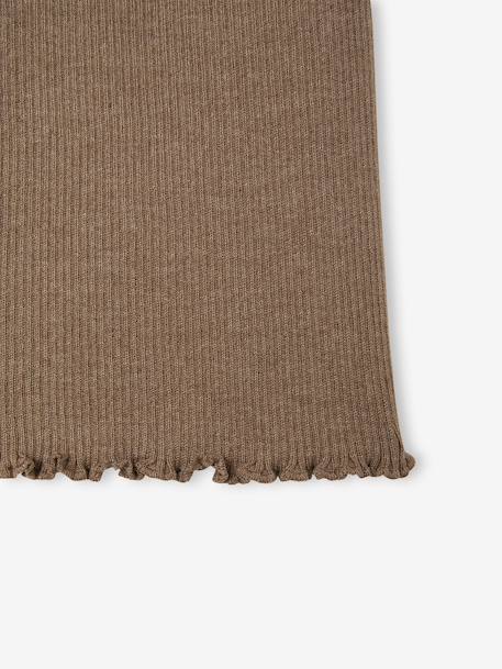 Legging large fille gris chiné+taupe - vertbaudet enfant 