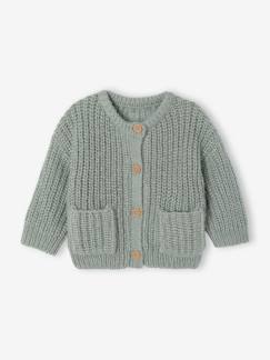-Gilet bébé en maille grosse jauge