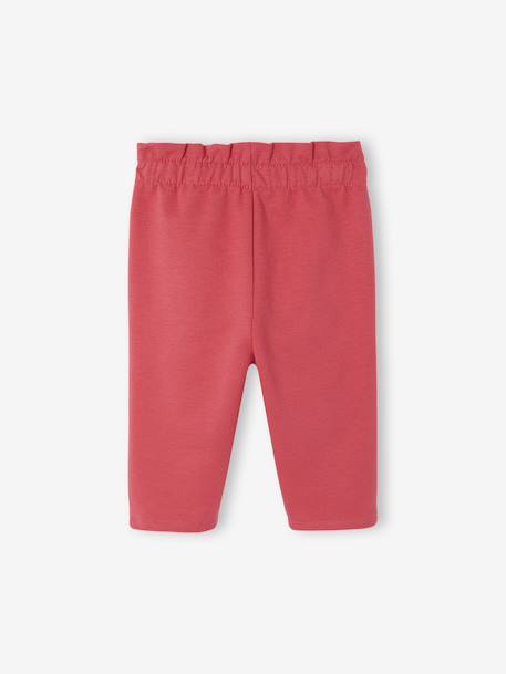 Molton babybroek met elastische taille flesgroen+inkt+rozen - vertbaudet enfant 