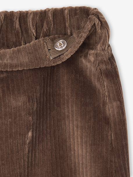 Pantalon fille large en velours anthracite+bleu grisé+chocolat+écru+kaki+marron+mauve+prune+rose - vertbaudet enfant 