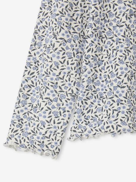 Sous-pull fille manches longues écru+vert - vertbaudet enfant 