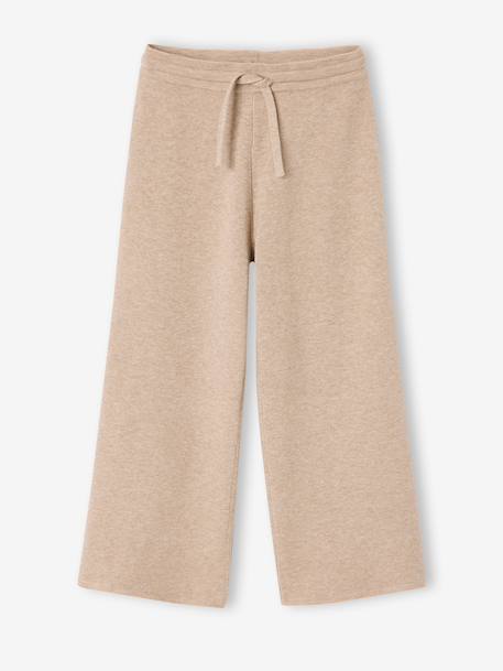 Pantalon large fille anthracite+beige - vertbaudet enfant 