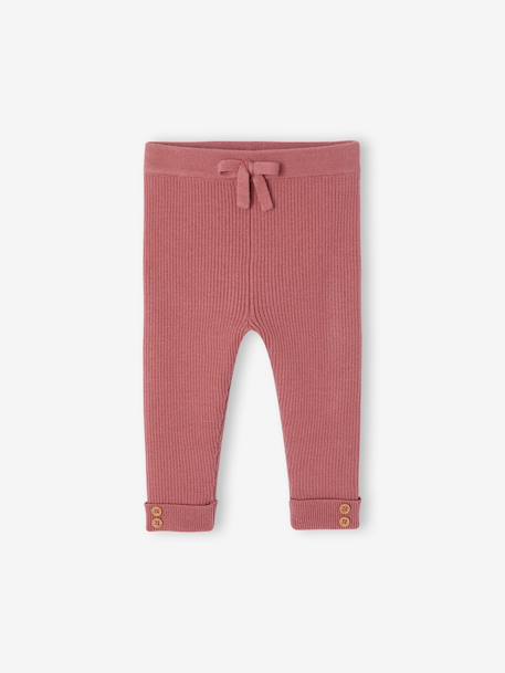 Legging en tricot bébé beige+vanille+vert de gris+vieux rose - vertbaudet enfant 