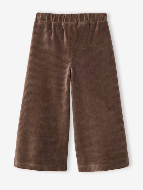 Pantalon fille large en velours anthracite+bleu grisé+chocolat+écru+kaki+marron+mauve+prune+rose - vertbaudet enfant 