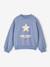 Sweat fille col rond manches longues bleu chambray+gris chiné - vertbaudet enfant 