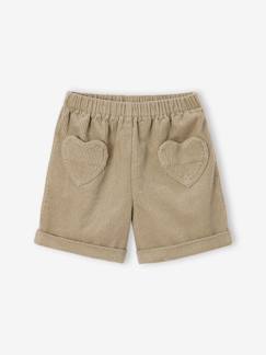 -Short en velours poches coeur fille facile à enfiler