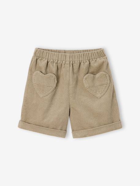 Fille-Short-Short en velours poches coeur fille facile à enfiler