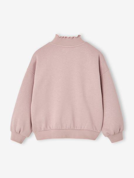 Sweat fille col montant rose pâle - vertbaudet enfant 