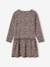 Robe imprimée fille manches longues anthracite+beige poudré+rose - vertbaudet enfant 