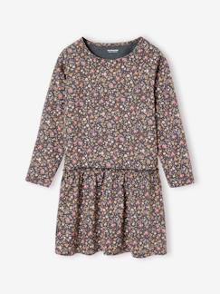 -Robe imprimée fille manches longues