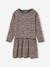 Robe imprimée fille manches longues anthracite+beige poudré+rose - vertbaudet enfant 