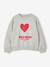 Sweat fille col rond manches longues bleu chambray+gris chiné - vertbaudet enfant 