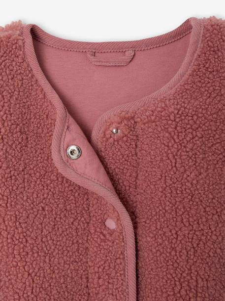 Gilet fille sans manches en sherpa blush+prune+vanille - vertbaudet enfant 