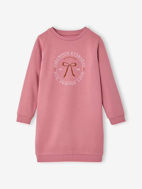 Basics fleece meisjesjurk ecru+marineblauw+saliegroen+zachtpaars - vertbaudet enfant 
