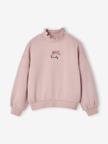 Sweat fille col montant rose pâle - vertbaudet enfant 