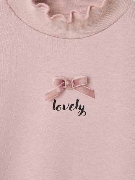 Sweat fille col montant rose pâle - vertbaudet enfant 