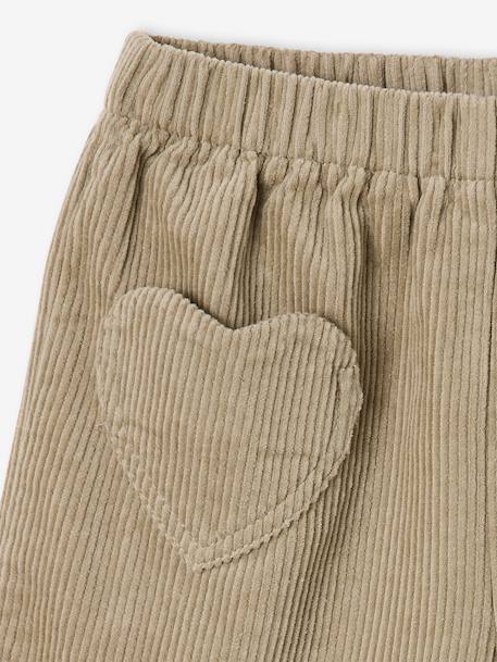 Short en velours poches coeur fille facile à enfiler kaki+marine+rose+vieux rose - vertbaudet enfant 