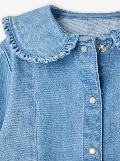 Denim blouse met lange mouwen double stone - vertbaudet enfant 