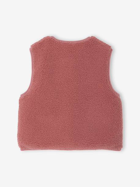 Gilet fille sans manches en sherpa blush+prune+vanille - vertbaudet enfant 