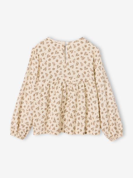Blouse manches longues fille blush+écru - vertbaudet enfant 