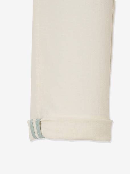 Pantalon garçon cérémonie chino en coton/lin beige+beige clair+bleu+marine foncé+vert sauge - vertbaudet enfant 