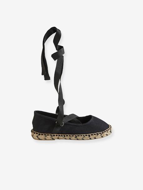 Ballerines espadrilles fille en toile NOIR - vertbaudet enfant 