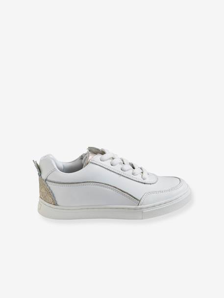 Baskets ananas fille en cuir BLANC - vertbaudet enfant 