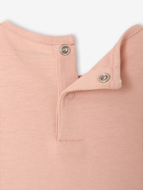 T-shirt manches longues bébé fille rose poudré+vanille - vertbaudet enfant 