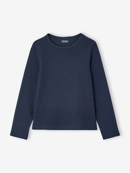 Lot de 3 T-shirts manches longues fille écru+encre+vanille - vertbaudet enfant 