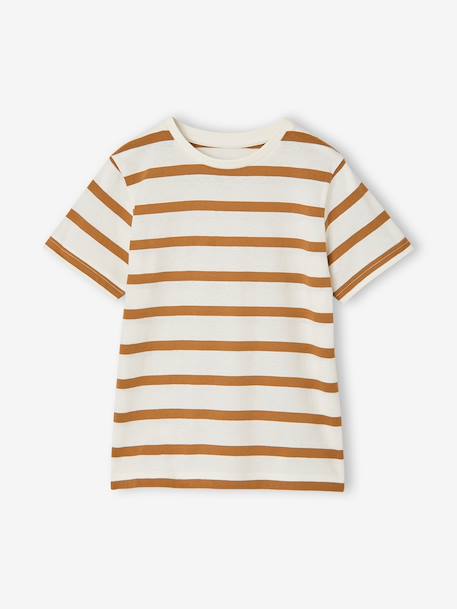 Lot 3 T-shirts manches courtes bleu pétrole+caramel+marine+noix de pécan+vert amande+vert sauge - vertbaudet enfant 