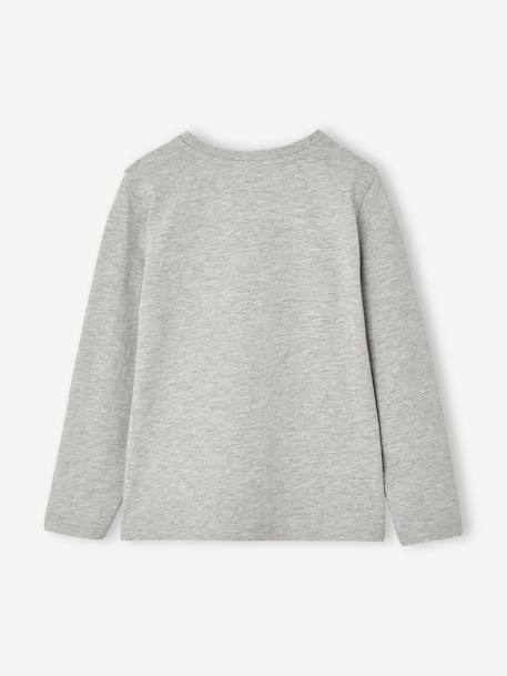 Jongens-T-shirt met ludiek patroon ecru+gemêleerd grijs+leigrijs - vertbaudet enfant 
