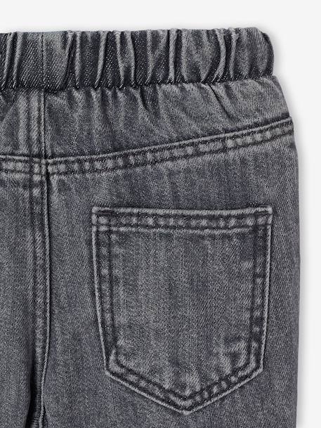 Basics denim jeans voor baby's met elastische tailleband en zakken denimgrijs+ongewassen denim - vertbaudet enfant 