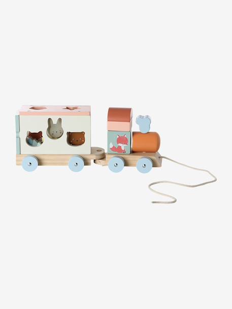 FSC® houten activiteitentrein ecru - vertbaudet enfant 