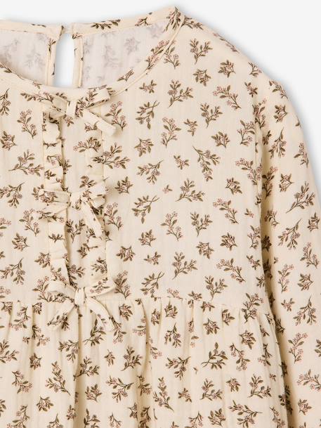 Blouse manches longues fille blush+écru - vertbaudet enfant 