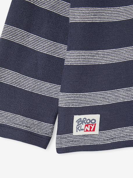 T-shirt met lange mouwen met gestreept effect voor jongens marineblauw+wit, gestreept - vertbaudet enfant 