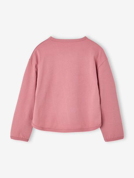 T-shirt manches longues fille écru+mauve - vertbaudet enfant 