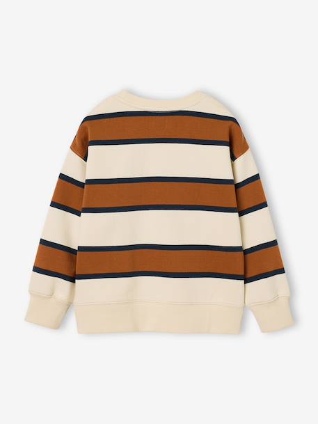 Sweat garçon col rond marine+noisette+pistache - vertbaudet enfant 