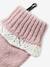 Ensemble fille bonnet, snood et gants en tricot rose pâle - vertbaudet enfant 