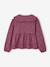 Chemise fille gaze de coton col brodé écru+prune - vertbaudet enfant 