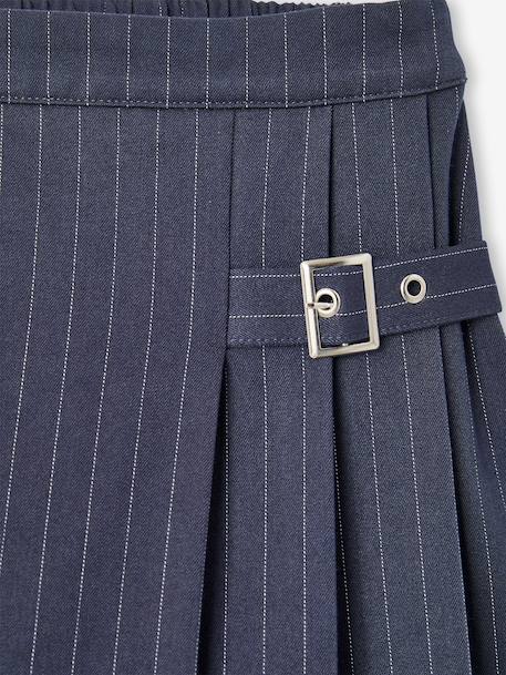 Jupe-short plissée fille anthracite+marine - vertbaudet enfant 