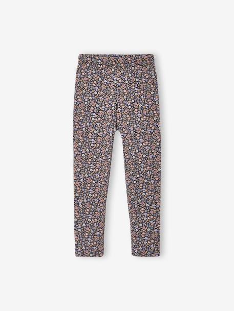 Meisjeslegging met fleecevoering Bruin met print+chocoladebruin+donkergrijs+grijs, bedrukt+inktblauw+rozenhout - vertbaudet enfant 