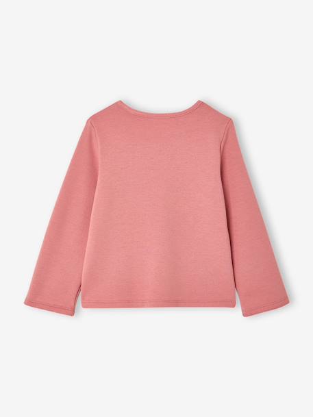 Meisjesshirt met fleece, lange mouwen rouge+vanille - vertbaudet enfant 