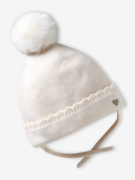 Ensemble bébé fille tricot bonnet snood moufles écru - vertbaudet enfant 