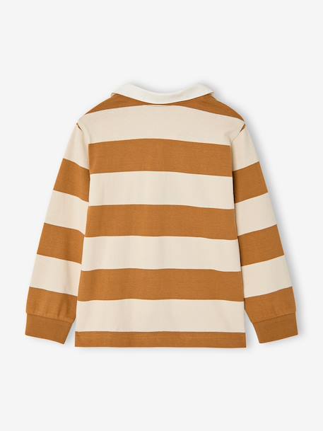 Polo rayé garçon gris chiné+marine+ocre+vert+vert d'eau - vertbaudet enfant 