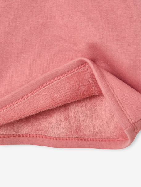 Meisjesshirt met fleece, lange mouwen rouge+vanille - vertbaudet enfant 