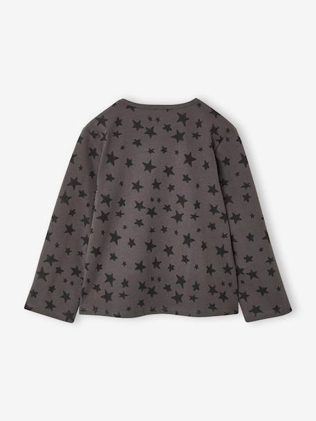 T-shirt manches longues fille écru+gris+marine - vertbaudet enfant 